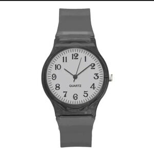 Round Easy Read Watch Simple Transparent Strap Electronic Watch Trendy ..NWT